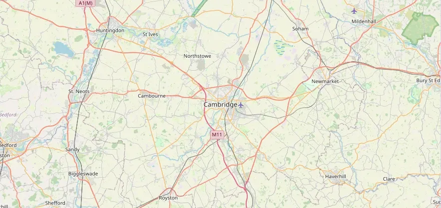 Map of the Cambridge area we cover
